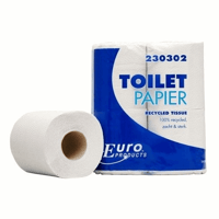 Traditioneel 2-laags toiletpapier, 200 vels recycled tissue voorzien van ECO en FSC keurmerk.