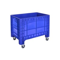 Grote bak inhoud = 535 l, 4 zwenkwielen blauw