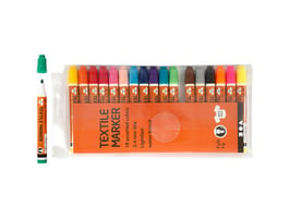 Creotime Textielstift 2-4mm assorti/pk18 (pak 18 stuks)