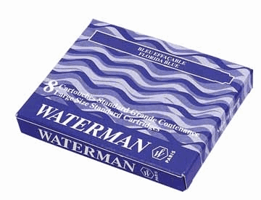 Inktpatroon Waterman nr 23 lang blauwzwart pak à 8 stuks