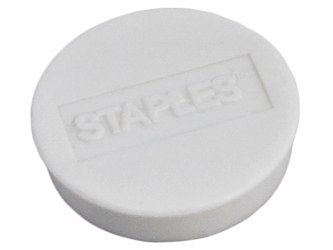 Staples Verpakking met 10 ronde, witte magneten van 30mm met een magnetische kracht 850 gram/m² (doos 10 stuks) artikel afbeelding