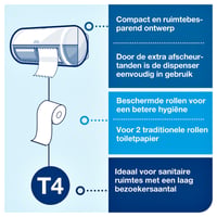 Toiletpapier Tork T4 advanced 2-laags 400vel wit 472168
