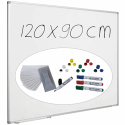 Economy whiteboardset incl. toebehoren b x h = 1200x900 mm