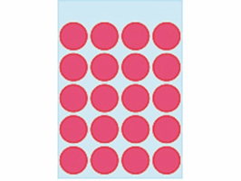 Etiket HERMA 1876 rond 19mm fluor rood 100 stuks