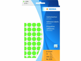 Etiket HERMA 2235 rond 13mm groen 2464stuks