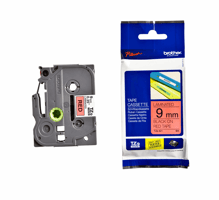 Brother TZe tape voor P-Touch 9 mm, zwart op rood