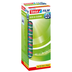 Plakband Tesa 57074 eco&clear 19mmx33m 8 rollen artikel afbeelding
