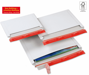 Colompac massief kartonnen envelop 248x174mm. Kleur: Wit. Sluiting lange zijde. CP 017.02