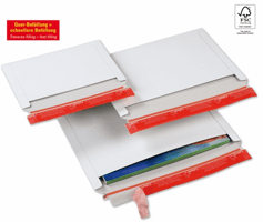 Colompac massief kartonnen envelop 227x160mm. Kleur: Wit. Sluiting lange zijde. CP017.01