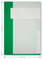 Trias dossiermap zonder elastiek - Folio. Buitenmap hoogte 34,5 cm, vulcapaciteit 6 cm, 400 grams karton, kleur lichtgroen