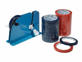 Zakkensluittape 9mm rood/pk 16rol