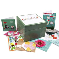 Wenskaartenbox Paperclip met inhoud