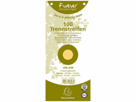 Exacompta Scheidingsstroken rechthoekig 180 g/m², gerecycleerd, met perforatie, oranje (pak 100 stuks)