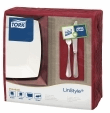 Tork LinStyle® servet 39x39cm 1/8-vouw burgundy 12x50