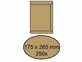 Envelop akte IEZZY 175x265mm zelfklevend 90gr bruin 250stuks