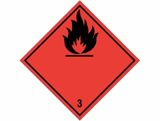 Gevarenetiket A22, 100X100mm rood opdruk zwart. Klasse 3 artikel afbeelding