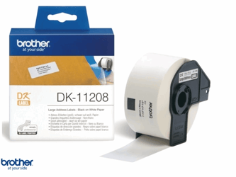 LABEL ETIKET BROTHER DK-11208 38MMX90MM ADRES WIT artikel afbeelding