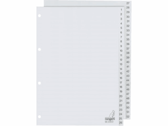 TABBLAD KANGARO G452C A4 4R PP 52DLG 1-52 GRIJS artikel afbeelding