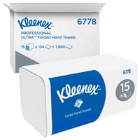 Handdoek KC Kleenex i-vouw 2-laags 21.5x31.8cm wit 15x124st 6778