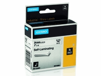 Labeltape Dymo Rhino 1734821 24mmx5.5m zelflaminerend zwart op wit