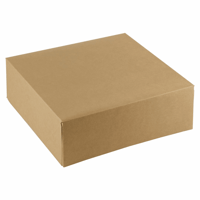 FSC® kraft/PLA taartdoos met klapdeksel 260x260x80mm