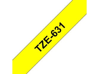 Brother TZe631 Labeltape, 12 mm x 8 m, Zwart op Geel artikel afbeelding