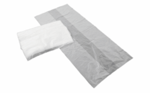 Zakken. Materiaal LDPE. Breedte 65/25 cm x Lengte 140 cm. Inhoud 240 liter. Dikte 70 micron. Kleur Transparant. Verpakt per 10 rol á 10 zakken