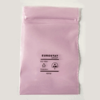 ESD Antistatische pinkpoly zak met zipsluiting afmeting 76x127mm, dikte 90micron, verpakt per 100 stuks