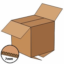 Kartonnen doos 200x200x200 mm, bruin, dubbelgolf 7 mm, Fefco 0201 artikel afbeelding