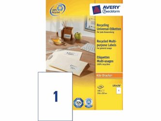 ETIKET AVERY ZWECK LR3478 210X297MM 100ST RECY artikel afbeelding