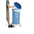 Kunststof afvalzakstandaard met pedaal voor inhoud 120 l, l x b x h = 500x640x990 mm, op 2 bokwielen, 2 voetstaanders blauw