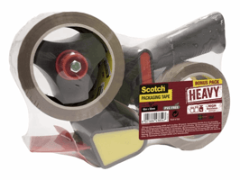 Verpakkingstape dispenser Scotch met 2 rollen Heavy 50mmx66m bruin