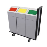 Afvalscheidingsstation, 3-delige set inhoud 50 l, b x h x d = 945x600x315 mm met 3 bakken