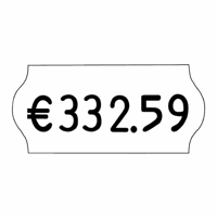 Etiketten voor prijstang b x h = 26x12 mm, VE = 18 rollen à 1500 st. wit