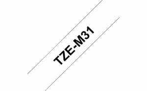 Brother TZe tape voor P-Touch 12 mm, zwart op transparant, mat