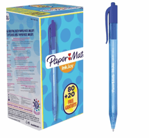 Balpen Paper Mate Inkjoy 100RT medium blauw valuepack 80+20 gratis