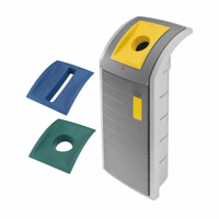 Afvalbak voor kringloopmateriaal Separator ProfiLine WSB-K Plus inhoud 120 l, b x h x d = 500x1100x450 mm incl. 3 inzetstukken
