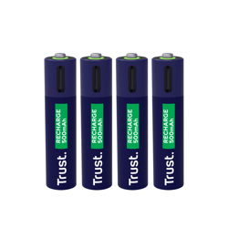 Batterij Trust USB-C oplaadbaar AAA 4 stuks