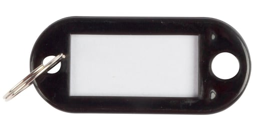 Sleutellabel 50x12mm zwart/pk 10