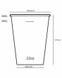 Bamboe karton/PLA milkshakebeker 22oz/660ml SUP