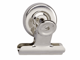 Papierklem MAUL Bulldog met magneet 40mm capaciteit 15mm zilver 2 stuks