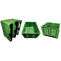 Palletcontainer van HDPE l x b x h = 1200x1000x790 mm, 3 lopers, met sleuven