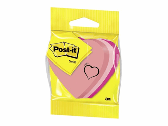 Post-it® Sticky Notes Hartvormig 70 x 70 mm, Roze, 225 vellen (blok 225 vel) artikel afbeelding