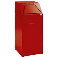 Recyclingcontainer inhoud 65 l, b x h x d = 400x960x380 mm plaatstaal (Kleur afvalbak: vuurrood RAL 3000; Materiaal van de afvalbak: plaatstaal, met poedercoating)