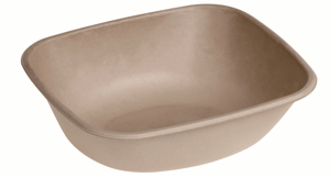 Suikerriet bowl rechthoek 900ml/19,5x17x5,5cm, kleur bruin