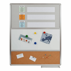 Multifunctioneel bord, universeel breedte 705 mm insteekbord, whiteboard en prikbord