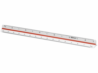 Westcott Roestvrijstalen schaalstok, 30 cm, zilver met rode lijn<BR> artikel afbeelding