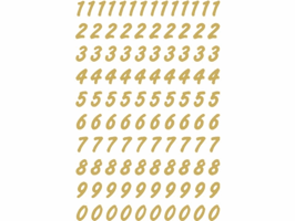 Etiket HERMA 4151 8mm getallen 0-9 goud op transparant 200st