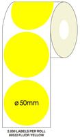 Etiket SPLS 50mm rond geel/rl2000