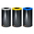 Afvalbak voor kringloopmateriaal set van 3 inhoud 70 l, VE = 3 stuks deksel gentiaanblauw / zilver / geel